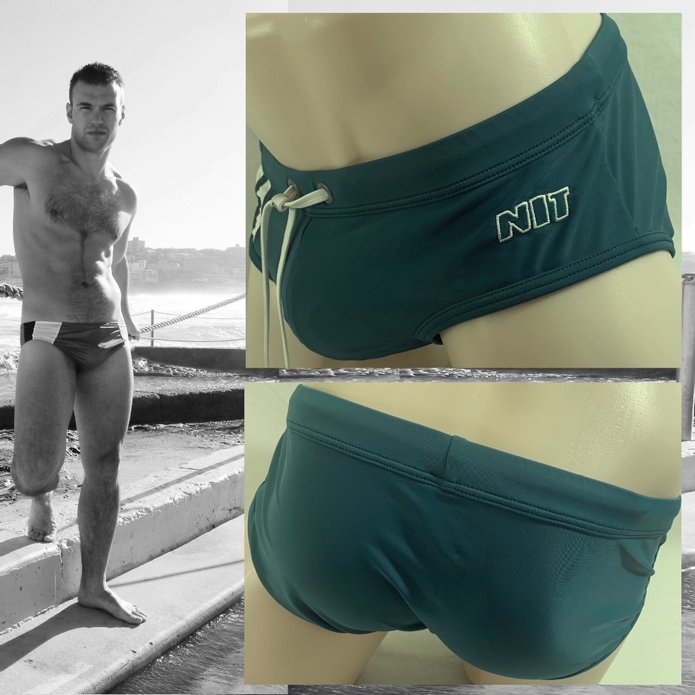 !it jeans Men's Teal Swim Trunks - Low Rise Brief
